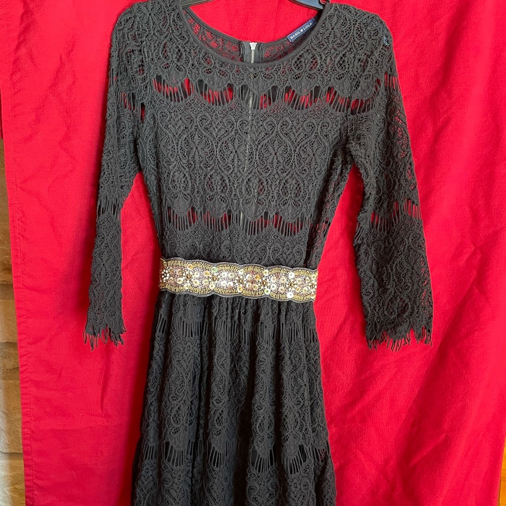 Women’s crocheted black dress